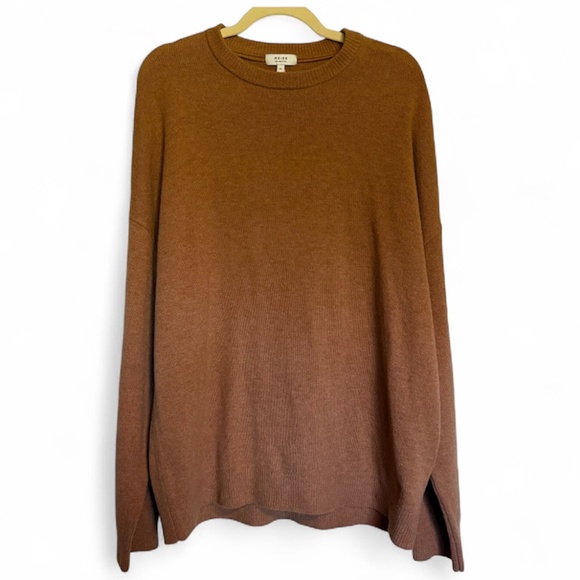 Reiss Men's Camel 100% Merino Wool Crewneck Sweater Size XL - Picture 2 of 12